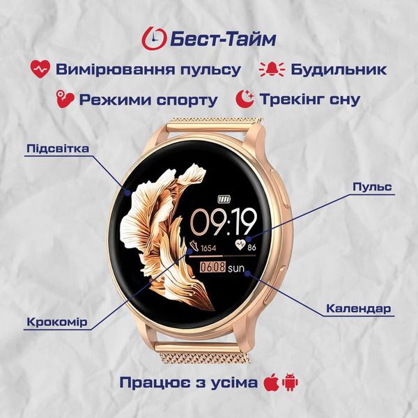 Smart Melisia Gold Rubber, 2 ремінці