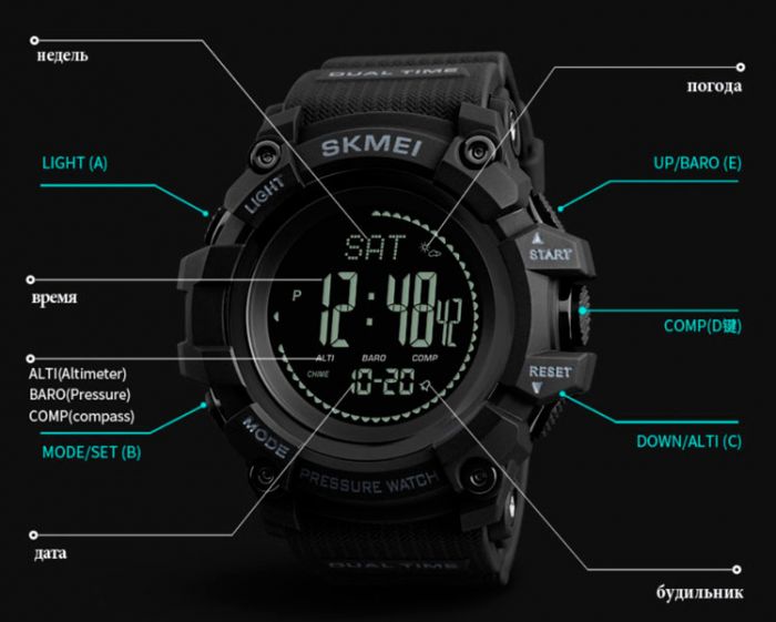 Smart Skmei Processor з крокоміром і барометром